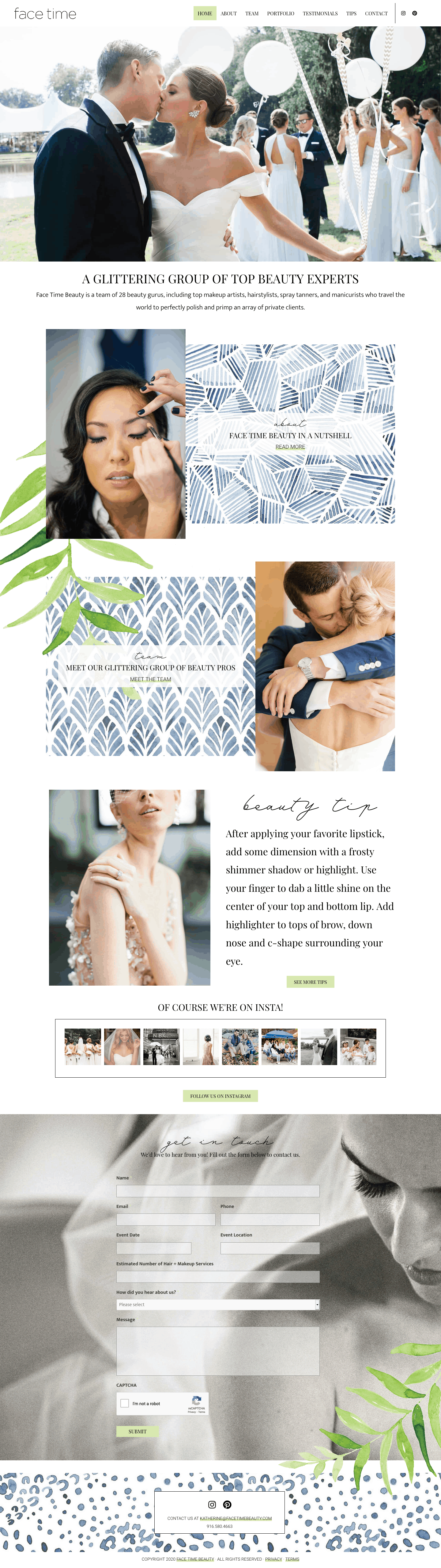Face Time Beauty home page