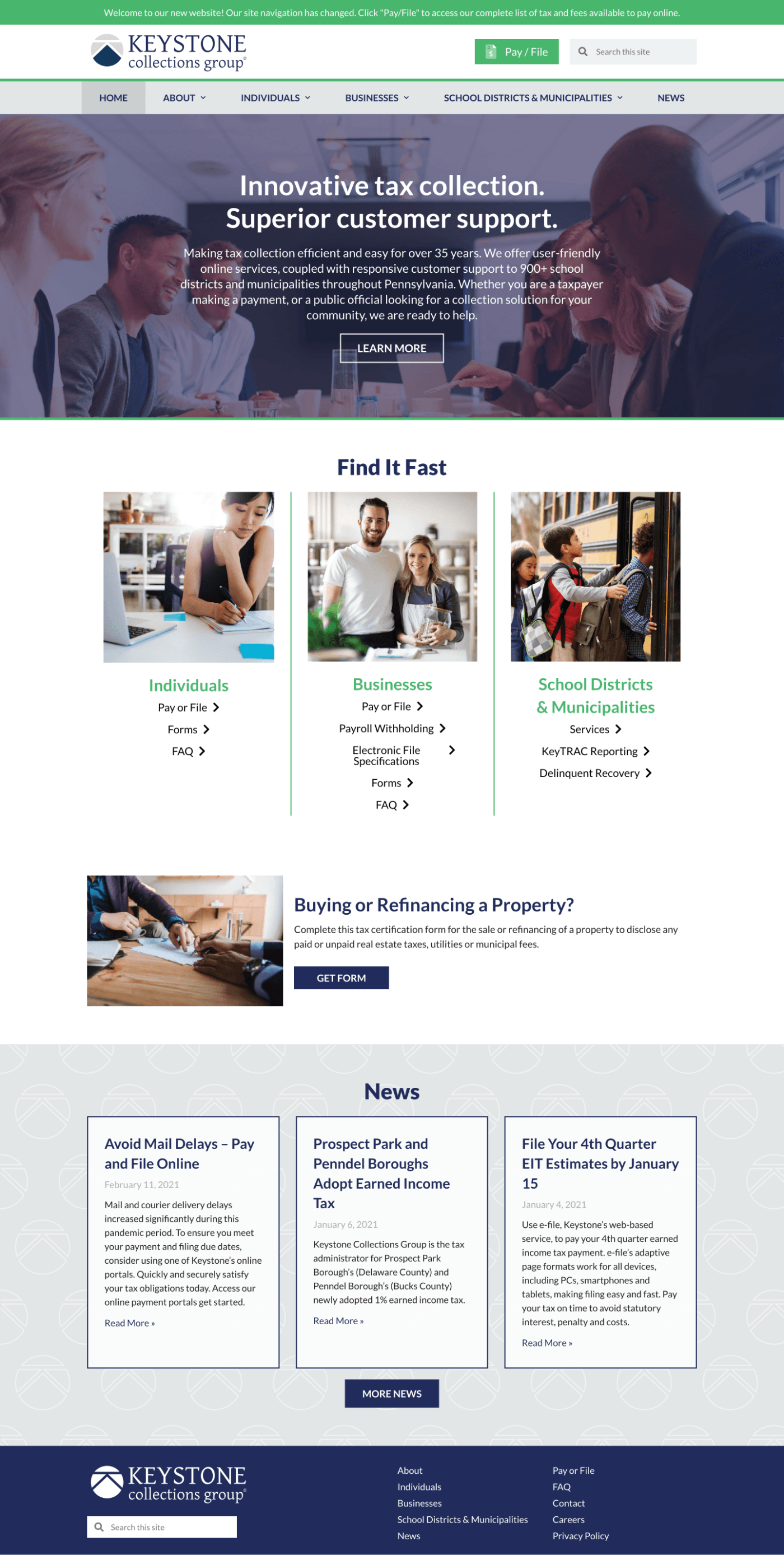Keystone home page