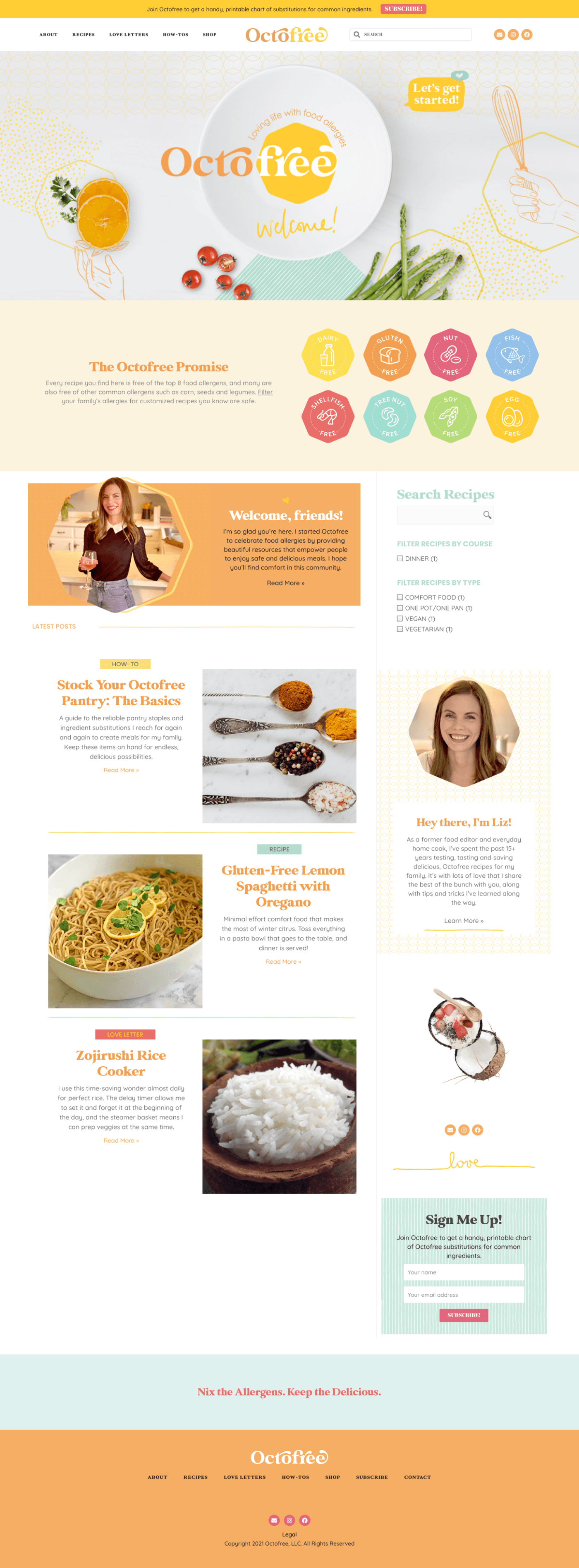 Octofree home page