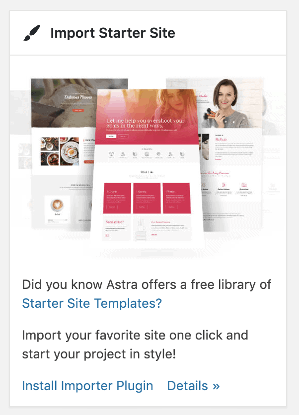 Import Starter Site