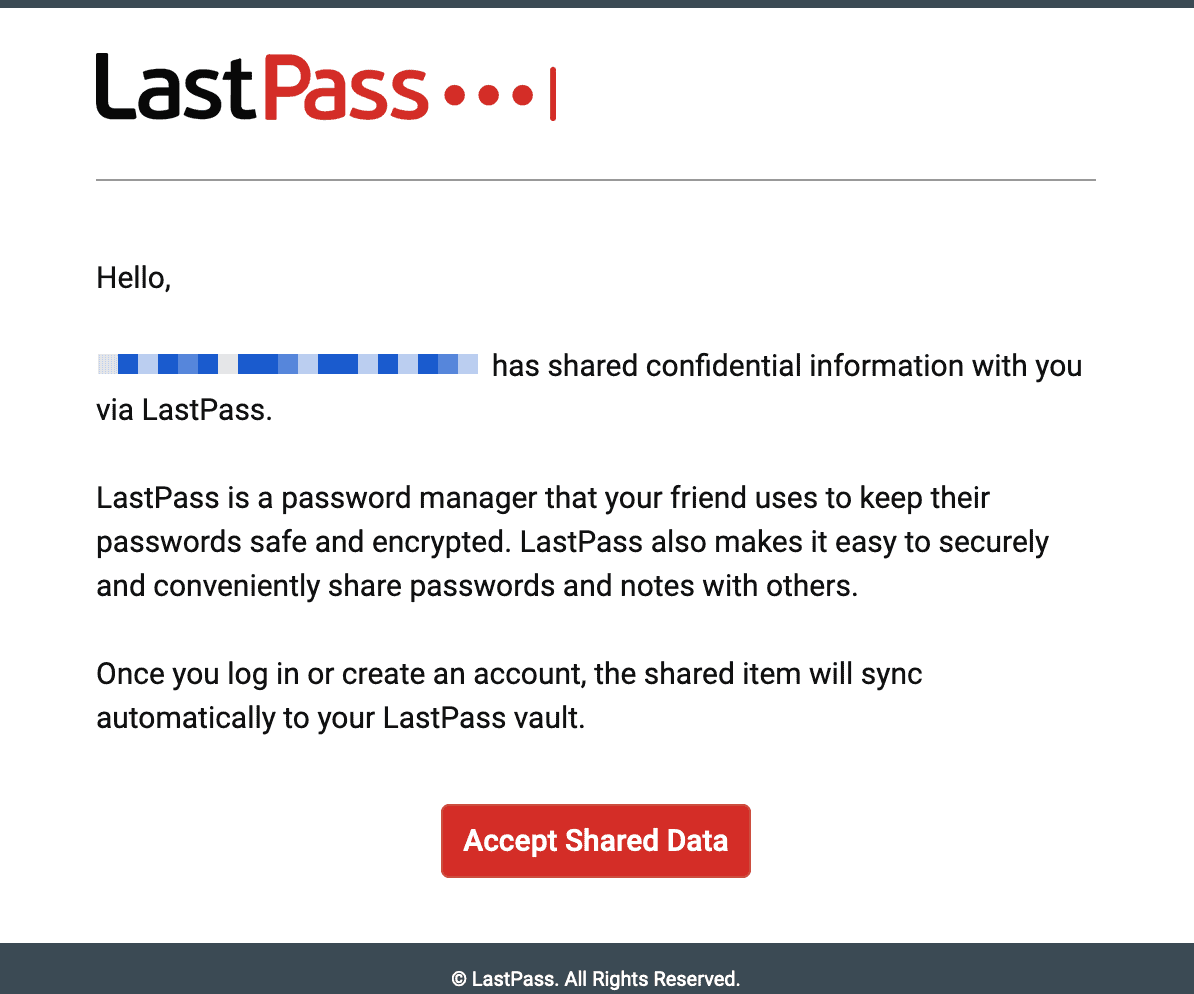 LastPass information shared email